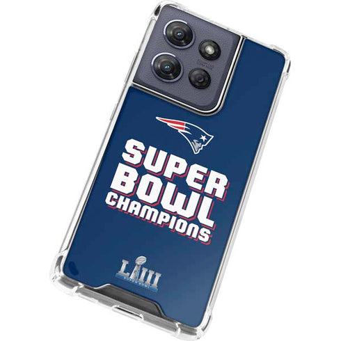 NFL Patriots Super Bowl LIII Champions Moto G Play 5G (2025) Clear Case